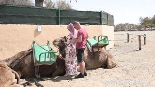 Hatalmas csöcsű arab maca kufircolása