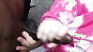 Tinédzser fiatal barinő barna pöcst szop