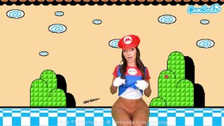 Sisi Rose gigantikus popós cosplayje super mario makerben cunci squirt órással